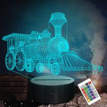 Lâmpada Attivolife Train 3D Illusion Night Light Remote 16 cores Lâmpada Attivolife Train 3D Illusion Night Light Remote 16 cores