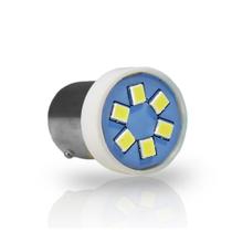 Lâmpada Automotiva 6 Leds SMD 24V 1 Polo Trava Pinos Reto Luz Branca