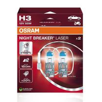 Lâmpada Automotiva h3 Osram Night Breaker Laser 12V Farol 150% + Iluminação Par Lâmpada Automotiva h3 Osram Night Breaker Laser 12V Farol 150% + Iluminação Par