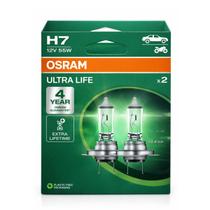 Lâmpada Automotiva h7 Osram ultra life 12V 55W Farol Longa Durabilidade - Par Lâmpada Automotiva h7 Osram ultra life 12V 55W Farol Longa Durabilidade - Par