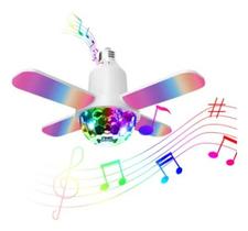 Lâmpada Bluetooth De Teto Rgb 110v Música Dobrável Projeção