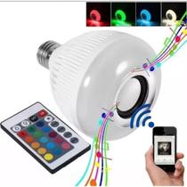 Lampada Bluetooth Luz Rgb Música Caixinha Som C/ Controle 110v/220v