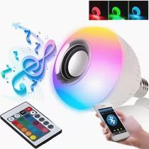 Lampada Bluetooth Luz Rgb Música Caixinha Som C/ Controle