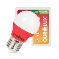 Lampada bolina 3w biv e-27 vermelha ourolux Lampada bolina 3w biv e-27 vermelha ourolux