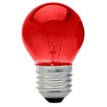 Lâmpada Bolinha 15 Watts 220 Volts E27 Vermelho - 8493 - BRASFORT Lâmpada Bolinha 15 Watts 220 Volts E27 Vermelho - 8493 - BRASFORT