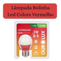 Lâmpada Bolinha 3w Vermelho Led Colors Econômica -Ourolux Lâmpada Bolinha 3w Vermelho Led Colors Econômica -Ourolux