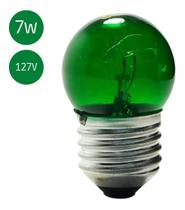 Lâmpada Bolinha Brasfort E27 7W 127v Verde Caixa com 25 Lâmpadas