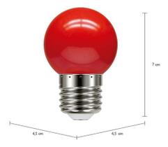 Lâmpada Bolinha Decorativa Vermelho G45 E27 Galaxy 127v