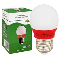 Lâmpada Bolinha Led 2W 127V Vermelha E27