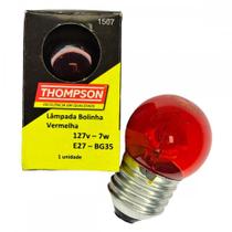 Lampada Bolinha Thompson 7Wx127V Vermelho - Kit C/10 Pecas Lampada Bolinha Thompson 7Wx127V Vermelho - Kit C/10 Pecas