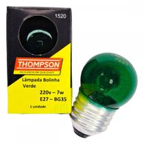 Lampada Bolinha Thompson 7Wx220V Verde ./ Kit Com 10 Peças