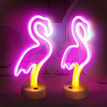 Lâmpada BRIGHTDECK Flamingo Neon Light, alimentada por bateria ou USB