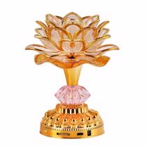 Lâmpada budista Omeet Colorida LED Lotus com 13 canções budistas