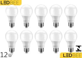 Lâmpada Bulbo Led 12w Branco Kit c/10 unidades 6500k Bivolt 110/220v VANY/LED BEE