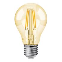 Lâmpada Bulbo LED Filamento A60 4W Âmbar 2200K Bivolt Vintage Retrô Luz Quente - GalaxyLED