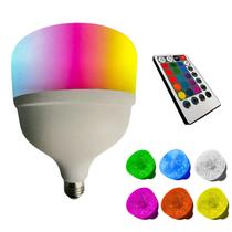 Lâmpada Bulbo Led Rgb 40w Controle E27 Bivolt 16 Cores Color Lâmpada Bulbo Led Rgb 40w Controle E27 Bivolt 16 Cores Color
