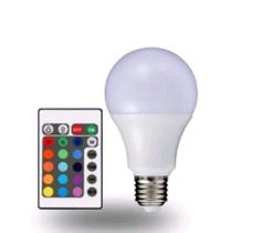 Lampada Bulbo Led Rgb 5w mais Controle Remoto E27 Bivolt