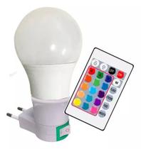 Lampada Bulbo LED RGB - Bivolt + Bocal Tomada Liga / Desliga