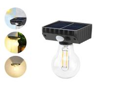 Lâmpada Bulbos De Parede Solar Jardim Luz Quente Incandescen