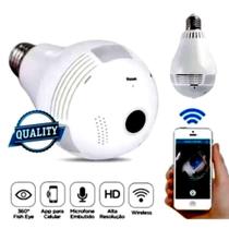 Lâmpada Câmera Led Wifi Ip Hd Panorâmica 360o Espiã - Full View