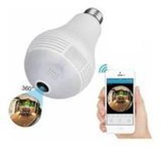 Lâmpada Câmera Led Wifi Ip Hd Panorâmica 360º Espiã