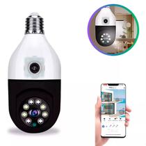 Lâmpada Câmera Wifi Lente Dupla Noturna Segurança