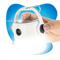 Lampada Camping Lampião Solar Led Recarregável Camping Pesca