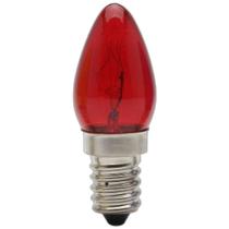 Lampada Chupeta Brasfort 07Wx127 Vermelha E14 8499 - Kit C/25