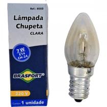 Lampada Chupeta Brasfort 7Wx220V. E14 Clara - Kit C/25 Peças