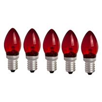 Lampada Chupeta E14 7W 127V Vermelha Kit com 5 Unidades