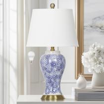 Lâmpada Cinkeda 25" azul branca cerâmica Chinoiserie Lâmpada Cinkeda 25" azul branca cerâmica Chinoiserie