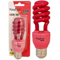 Lâmpada Compacta Espiral 15W 220V E27 Vermelha