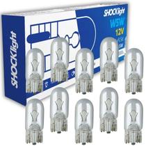 Lampada Comum T10 Pingão 12v 5w Shocklight Caixa Com 10 Lampada Comum T10 Pingão 12v 5w Shocklight Caixa Com 10