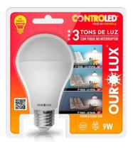 Lâmpada Controled 3 Tons 9W E27 Bivolt Branco Quente