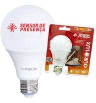 Lâmpada Controled Sensor De Presença 9W E27 Quente - OUROLUX Lâmpada Controled Sensor De Presença 9W E27 Quente - OUROLUX