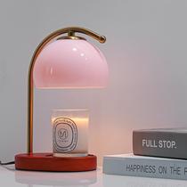 Lâmpada de aquecimento de velas FCTWAKS Mid Century Pink Glass com temporizador Lâmpada de aquecimento de velas FCTWAKS Mid Century Pink Glass com temporizador