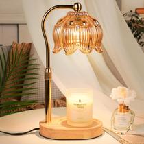 Lâmpada de aquecimento de velas Funistree Glass com temporizador e design de flores Lâmpada de aquecimento de velas Funistree Glass com temporizador e design de flores