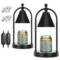 Lâmpada de aquecimento de velas Soilsiu com temporizador elétrico preta, pacote com 2 Lâmpada de aquecimento de velas Soilsiu com temporizador elétrico preta, pacote com 2