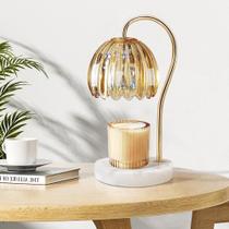 Lâmpada de aquecimento de velas TUOTGOYEZ Electric com 2 lâmpadas, base de mármore