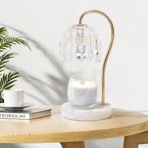 Lâmpada de aquecimento de velas TUOTGOYEZ Electric com 2 lâmpadas, base de mármore