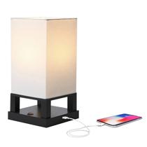 Lâmpada de cabeceira Brightech Maxwell com porta USB Lâmpada LED preta