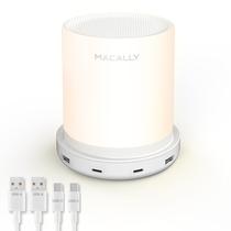 Lâmpada de cabeceira pequena Macally com carregamento rápido USB C&A
