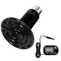 Lâmpada de calor cerâmica Simple Deluxe 150W para répteis com termômetro Lâmpada de calor cerâmica Simple Deluxe 150W para répteis com termômetro