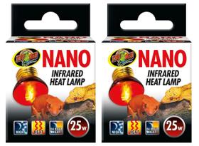 Lâmpada de calor infravermelha Zoo Med Nano 25W (pacote com 2)