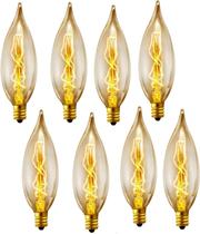 Lâmpada de candelabro SCOMX E12 Edison Vintage 40 W 280 lm, pacote com 8
