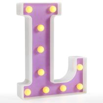 Lâmpada de carta LED Pooqla L roxa 22 cm de luz branca quente Lâmpada de carta LED Pooqla L roxa 22 cm de luz branca quente