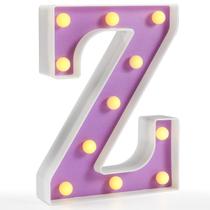 Lâmpada de carta LED Pooqla Z roxa 22 cm de luz branca quente