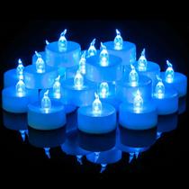Lâmpada de chá LED Yakpo Blue Flickering Votive, pacote com 36 Lâmpada de chá LED Yakpo Blue Flickering Votive, pacote com 36