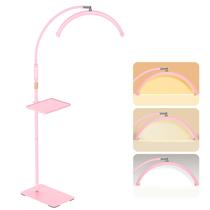 Lâmpada de cílios de chão Manoo Lash Light para tecnologia de cílios com bandeja rosa