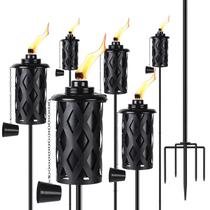 Lâmpada de combustível ZSPENG 60" Citronella, conjunto de 6 tochas de metal
